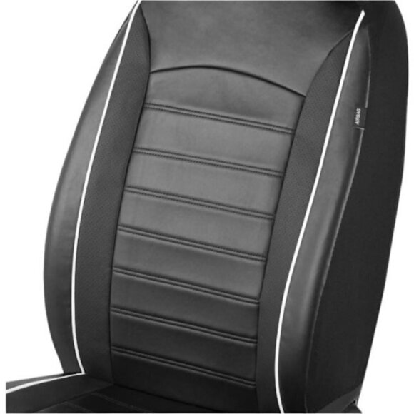 ProElite Black Low Back Faux Leather Seat Cover Set 2 Piece - Picture 3 of 10